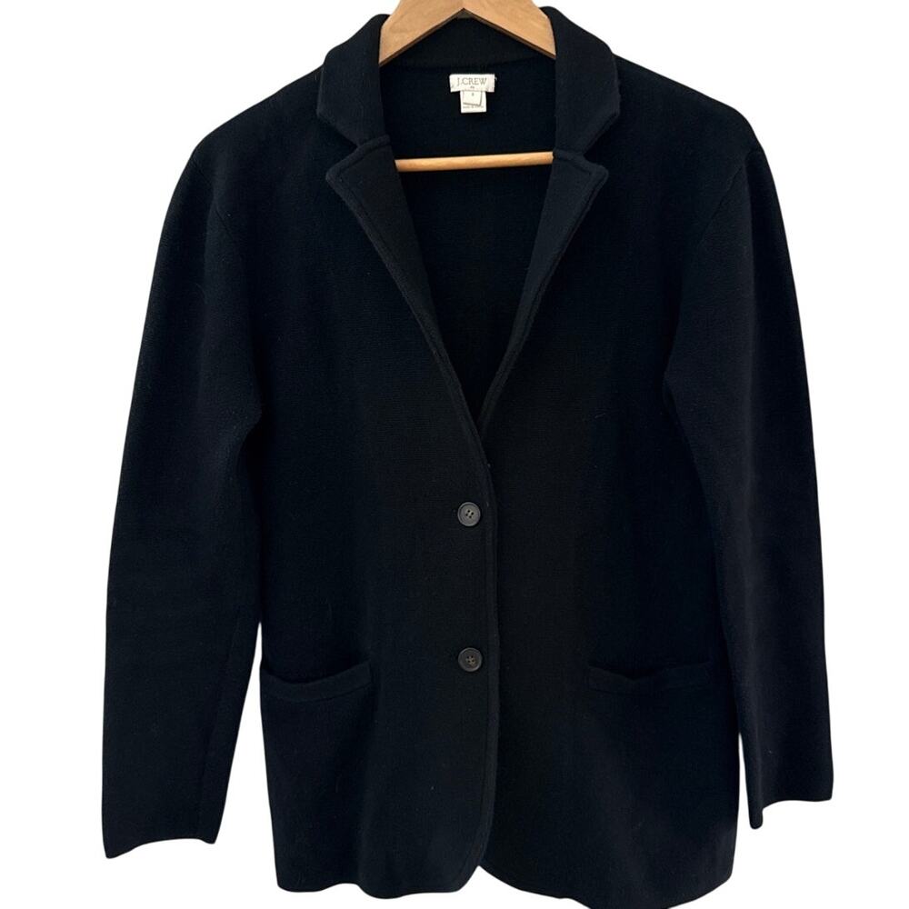 J. Crew Two  Button Long Sleeve‎ Sweater Blazer Black Size Small - Picture 3 of 9
